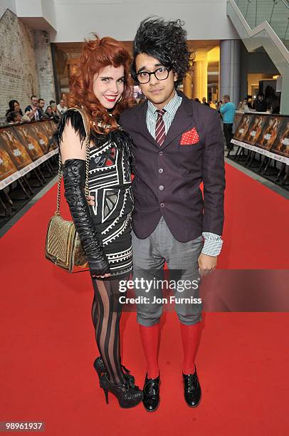 Singer Paloma Faith and guest attends the 'Prince Of Persia: The Sands Of Time' world premiere at the Vue Westfield on May 9, 2010 in London, England.