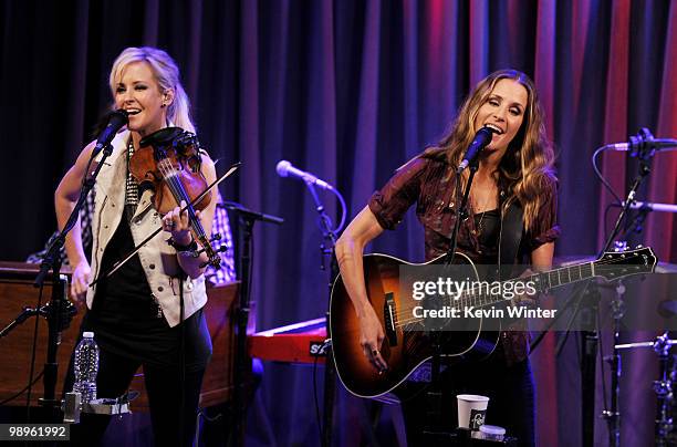 Musicians Martie Maguire and Emily Robison of the Court Yard Hounds answer questions from fans and perform at The GRAMMY Museum on May 10. 2010 in...