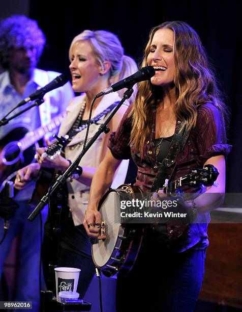 Musicians Martie Maguire and Emily Robison of the Court Yard Hounds answer questions from fans and perform at The GRAMMY Museum on May 10. 2010 in...