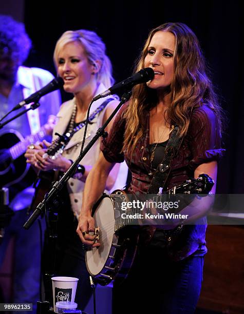 Musicians Martie Maguire and Emily Robison of the Court Yard Hounds answer questions from fans and perform at The GRAMMY Museum on May 10. 2010 in...