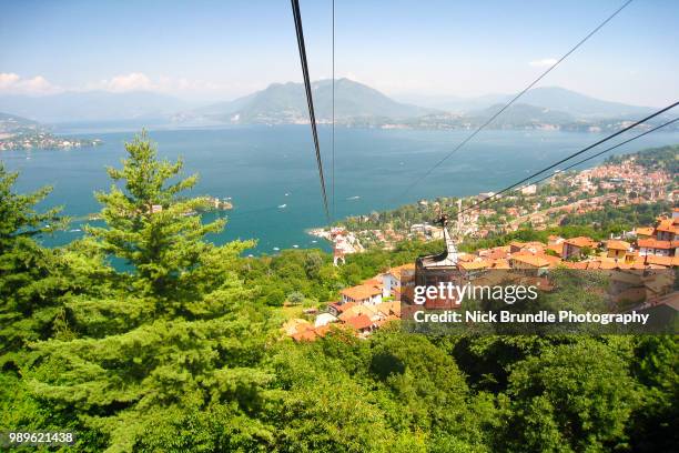 mottarone cable car - lake maggiore, stresa, italy. - stresa stock pictures, royalty-free photos & images