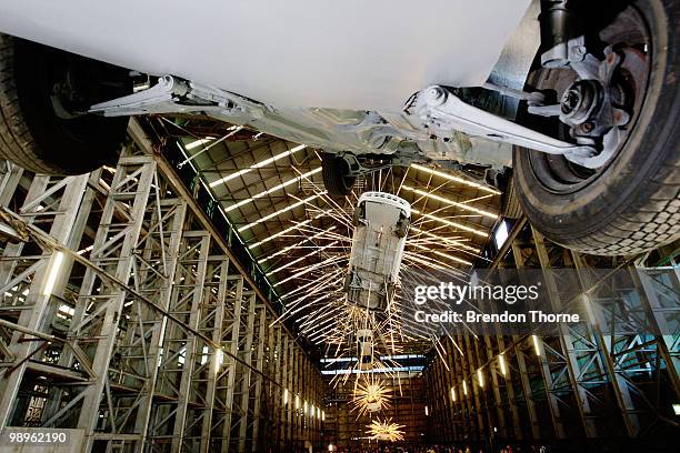 Cai Guo-Qiang's sculpture "Inopportune: Stage One" is displayed during a media preview of the 17th Biennale of Sydney at Cockatoo Island on May 11,...