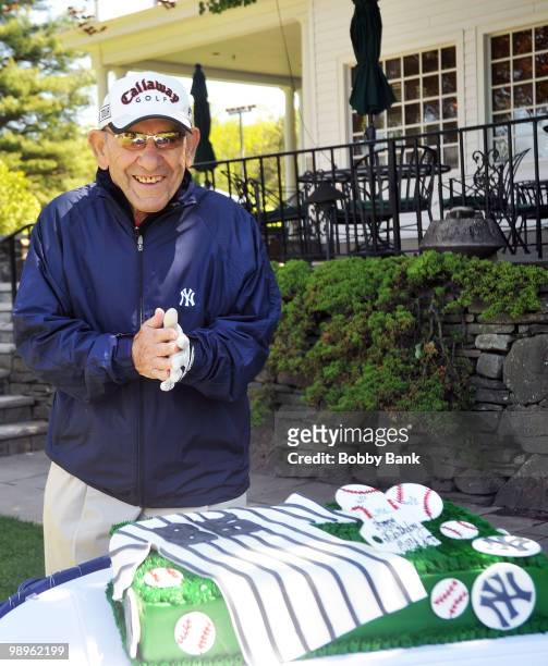 Yogi Berra attends Yogi Berra's surprise birthday celebration at the Montclair Golf Club on May 10, 2010 in West Orange, New Jersey.