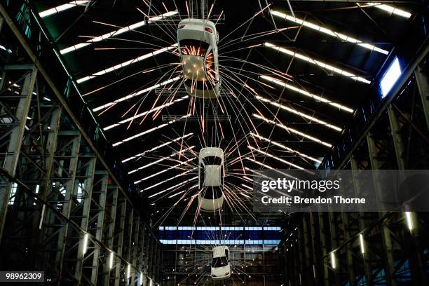 Artist Cai Guo-Qiang's sculpture "Inopportune: Stage One" is displayed during a media preview of the 17th Biennale of Sydney at Cockatoo Island on...