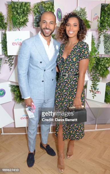 Marvin Humes and Rochelle Humes attend the evian Live Young Suite at The Championship at Wimbledon on July 2, 2018 in London, England.