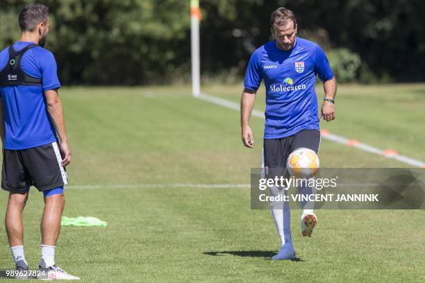 Rafael van der Vaart plays the ball during a training session with PEC Zwolle in Zwolle on July 2, 2018. / Netherlands OUT