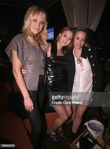 Actresses Malin Akerman, Devin Aoki and Taryn Manning attend a party for "Haute & Bothered" Season 2 hosted by LG Mobile at the Thompson Hotel on May...