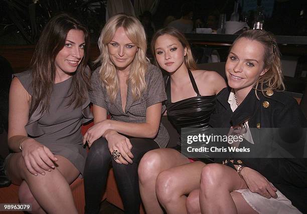 Jessica Meisels, actresses Malin Akerman, Devin Aoki and Taryn Manning attend a party for "Haute & Bothered" Season 2 hosted by LG Mobile at the...