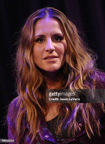Emily Robison of The Court Yard Hounds onstage during a Q&A at The Grammy Museum on May 10, 2010 in Los Angeles, California.