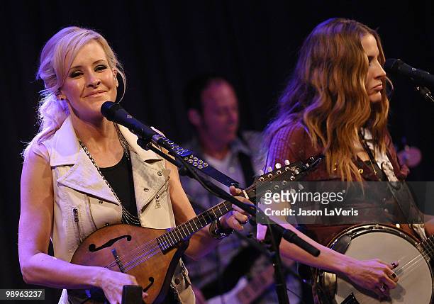 Martie Maguire and Emily Robison of The Court Yard Hounds perform at The Grammy Museum on May 10, 2010 in Los Angeles, California.