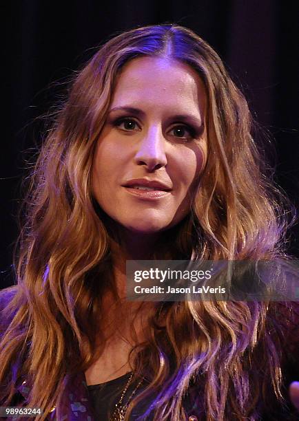 Emily Robison of The Court Yard Hounds onstage during a Q&A at The Grammy Museum on May 10, 2010 in Los Angeles, California.