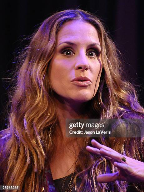 Emily Robison of The Court Yard Hounds onstage during a Q&A at The Grammy Museum on May 10, 2010 in Los Angeles, California.