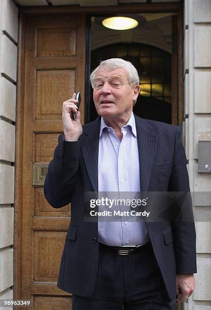 Former Liberal Democrat Paddy Ashdown leaves the Liberal Democrat HQ on May 11, 2010 in London, England. Prime Minister Gordon Brown has announced...