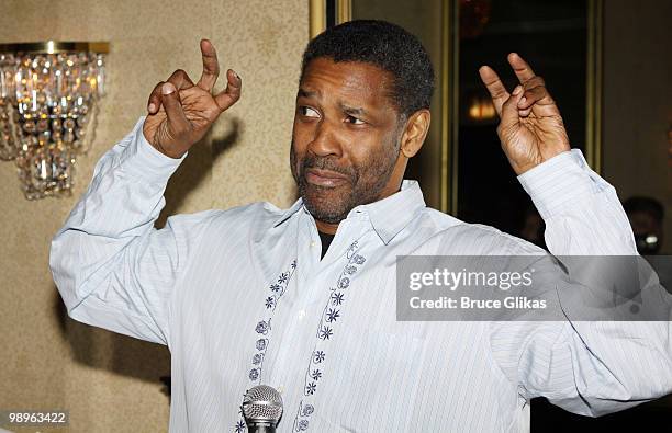 Denzel Washington presents at the 75th Annual New York Drama Critics' Circle Awards at the Algonquin Hotel on May 10, 2010 in New York City.