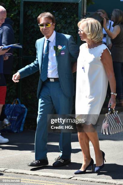 Sir Cliff Richard seen outside Wimbledon AELTC on July 2, 2018 in London, England.