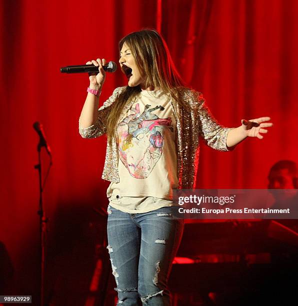 Spanish singer Amaia Montero performs in concert in Valdemoro village on May 10, 2010 in Valdemoro, Spain.