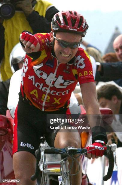 La Fleche Wallonne 2002, Aerts Mario, Joie, Vreugde, Celebration, Waalse Pijl, Victoire, Overwinning, Victory, Arrival, Arrivee, Aankomst,