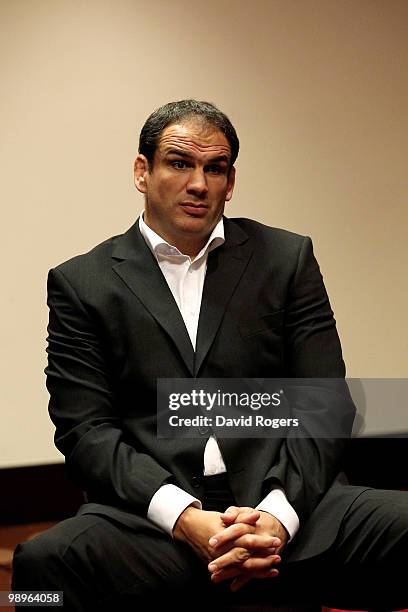 Martin Johnson, the England team manager, talks to the media at a conference held at Twickenham on May 11, 2010 in Twickenham, England.