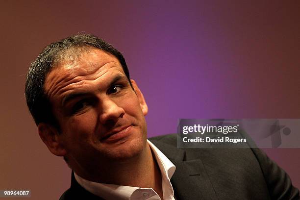 Martin Johnson, the England team manager, talks to the media at a conference held at Twickenham on May 11, 2010 in Twickenham, England.