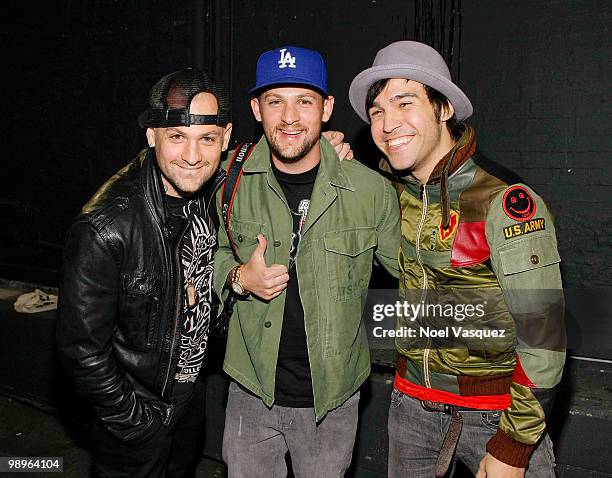 Benji, and Joel Madden of Good Charlotte and Pete Wentz of Fall Out Boy attend the screening and release party for All Time Low's "Straight To DVD"...