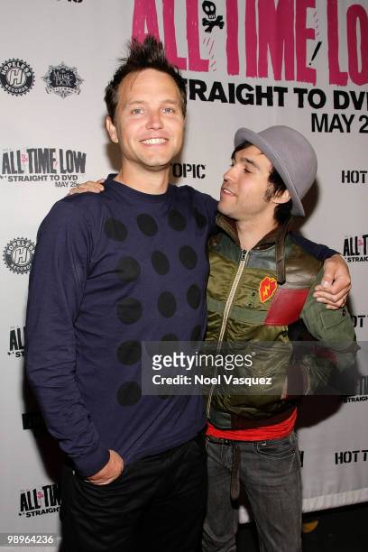 Pete Wentz of Fall Out Boy and Mark Hoppus of Blink 182 attend the screening and release party for All Time Low's "Straight To DVD" at The Music Box...