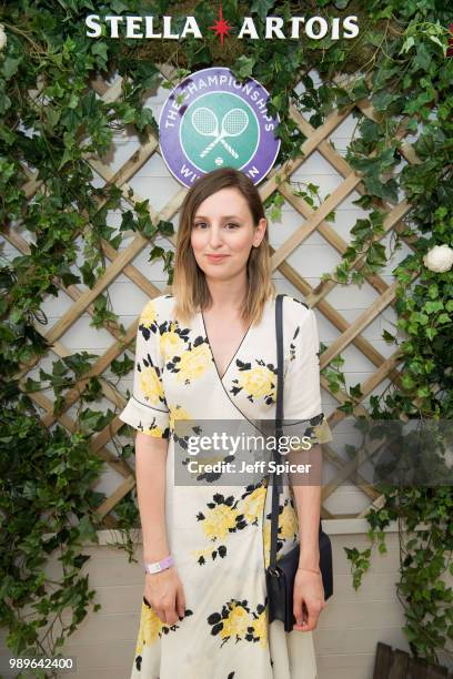 Stella Artois hosts Laura Carmichael at The Championships, Wimbledon as the Official Beer of the tournament at Wimbledon on July 2, 2018 in London,...