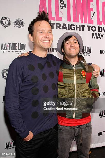 Pete Wentz of Fall Out Boy and Mark Hoppus of Blink 182 attend the screening and release party for All Time Low's "Straight To DVD" at The Music Box...