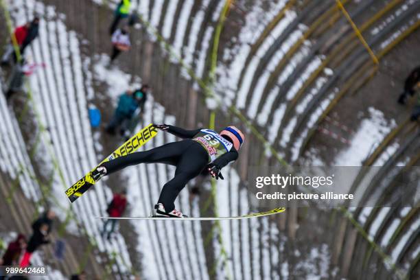 Austria's Stefan Kraft in action during the qualification run at the Four Hills Tournament in Innsbruck, Austria, 03 January 2018. Photo: Daniel...