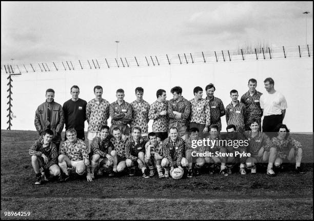 Footballers at HM Prison Barlinnie in Glasgow, 9th March 1995.