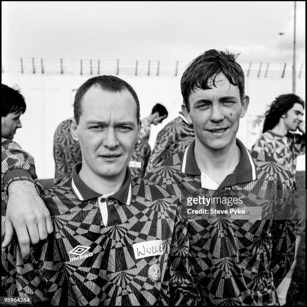 Footballers at HM Prison Barlinnie in Glasgow, 9th March 1995.