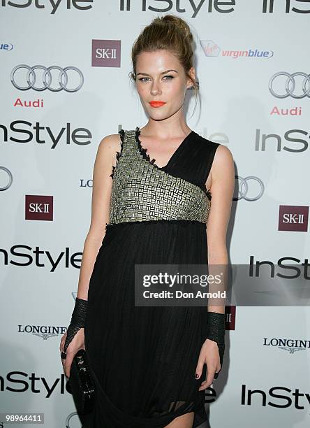 Rachael Taylor poses on the red carpet at the InStyle And Audi Women of Style Awards at Australian Technology Park on May 11, 2010 in Sydney,...