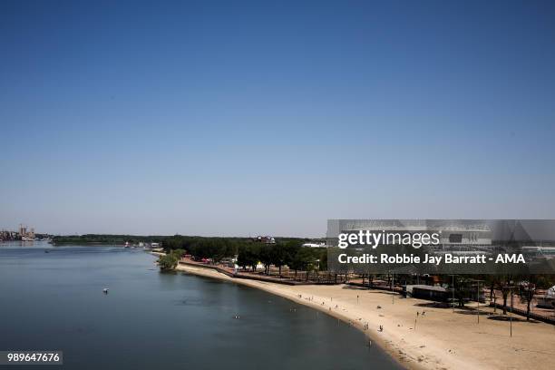 General view of Rostov Arena prior to the 2018 FIFA World Cup Russia Round of 16 match between Belgium and Japan at Rostov Arena on July 2, 2018 in...