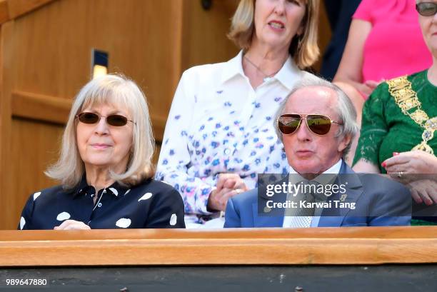 Sir Jackie Stewart attends day one of the Wimbledon Tennis Championships at the All England Lawn Tennis and Croquet Club on July 2, 2018 in London,...