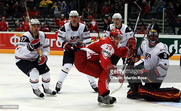Morten Madsen of Denmark skates during the IIHF World Championship group A match between USA and Denmark at Lanxess Arena on May 10, 2010 in Cologne,...