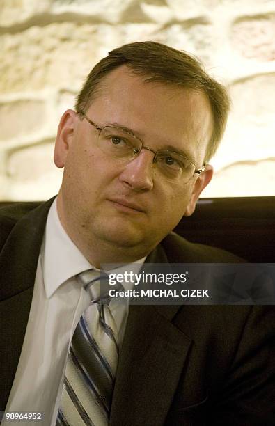 Leader and Chairman of the Czech Civic Democratic Party , Petr Necas gives an interview on May 11, 2010 in Prague. The Czech Republic will hold...