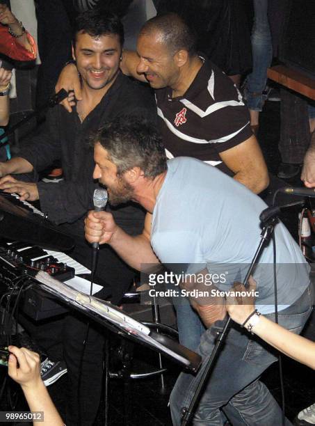 Gerard Butler is sighted at a party at the Cinema nightclub on May 10, 2010 in Belgrade, Serbia.
