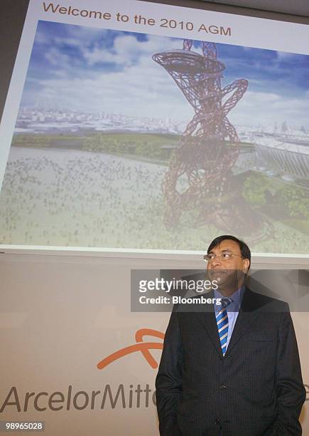 Lakshmi Mittal, chief executive officer of ArcelorMittal, poses for a photograph during the company's news conference in Luxembourg, on Tuesday, May...