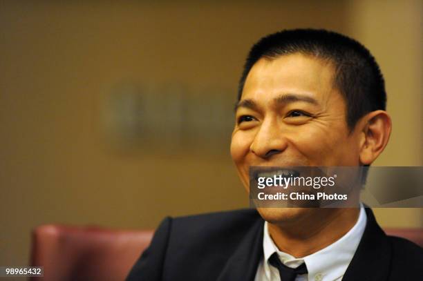 Hong Kong actor Andy Lau attends the press conference of movie "Gallants" on May 11, 2010 in Beijing, China. The kung-fu comedy "Gallants" is...
