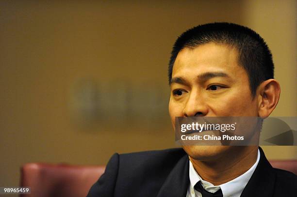 Hong Kong actor Andy Lau attends the press conference of movie "Gallants" on May 11, 2010 in Beijing, China. The kung-fu comedy "Gallants" is...