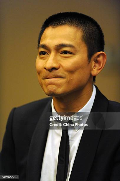 Hong Kong actor Andy Lau attends the press conference of movie "Gallants" on May 11, 2010 in Beijing, China. The kung-fu comedy "Gallants" is...