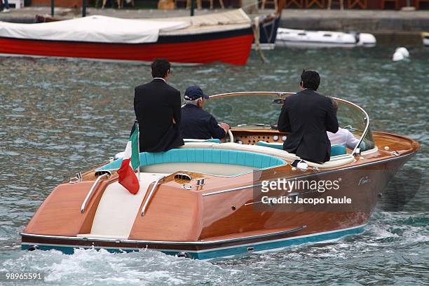 Eric Dane and Luis Figo and Matthew Fox are seen while filming for IWC on May 8, 2010 in Portofino, Italy.