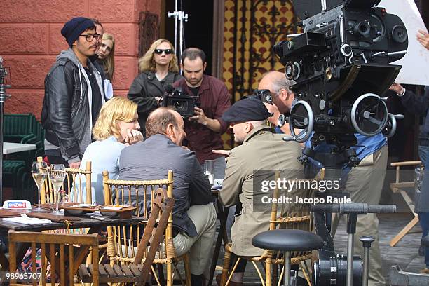 Cate Balanchett and Kevin Spacey and Marc Forster are seen while filming for IWC on May 8, 2010 in Portofino, Italy.