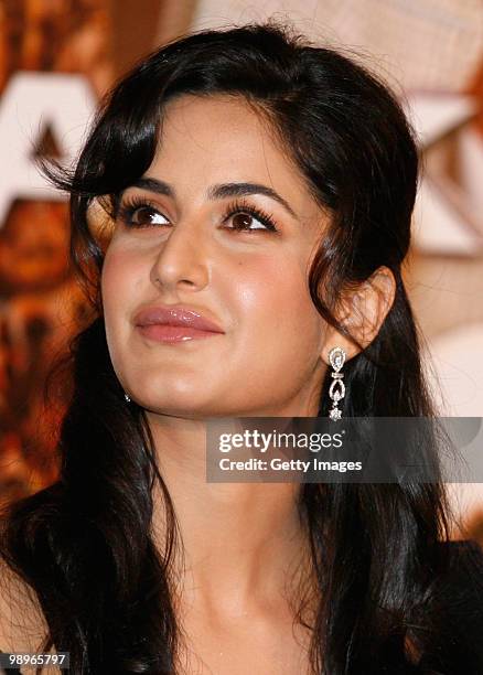 Bollywood actor Katrina Kaif takes part in a press conference for the movie 'Rajneeti' , on May 8, 2010 in Mumbai, India. 'Rajniti' is scheduled for...