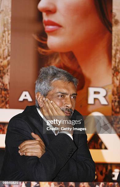 Bollywood filmmaker Prakash Jha takes part in a press conference for the movie 'Rajneeti' , on May 8, 2010 in Mumbai, India. 'Rajniti' is scheduled...