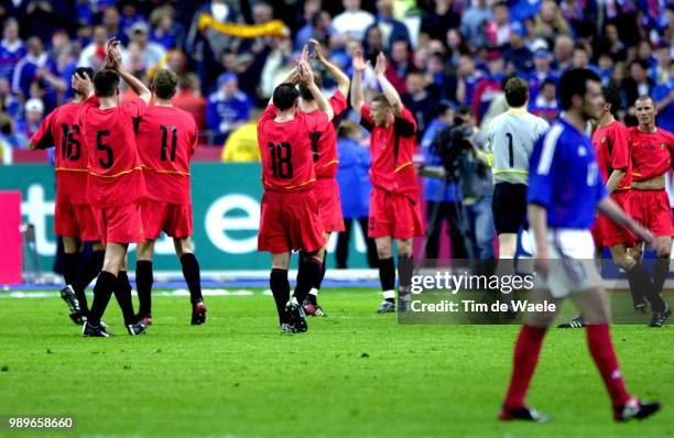 France - Belgium, Friendly /Van Buyten Daniel, Van Kerckhoven Nico, Vanderhaeghe Yves, Sonck Wesley, Joie, Vreugde, Celebration, Boffin Danny...