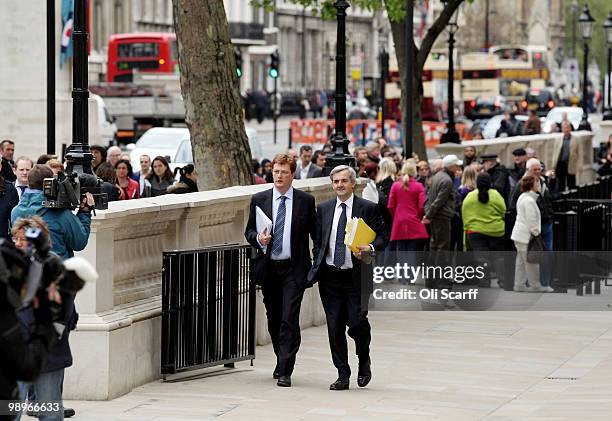 Liberal Democrats Shadow Home Secretary Chris Huhne , and Danny Alexander , Chair of the Liberal Democrats Manifesto Group, arrive at the Cabinet...