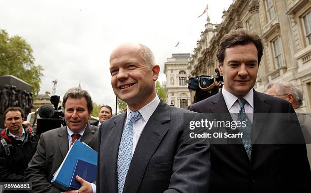 William Hague , the Conservative Shadow Foreign Secretary, George Osborne , the Shadow Chancellor, and Oliver Letwin, Chairman of the Policy Review,...