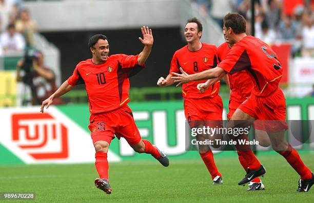 Belgium - Russia, World Cup 2002 /But, Goal, Walem Johan, Goor Bart, Van Kerckhoven Nico, Joie, Celebration, Vreugde, Belgie, Belgique, Russie,...