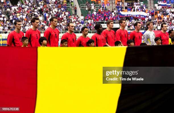 Belgium - Russia, World Cup 2002 /Team, Equipe, Ploeg, De Vlieger Geert, De Boeck Glen, Van Kerckhoven Nico, Wilmots Marc, Goor Bart, Walem Johan,...