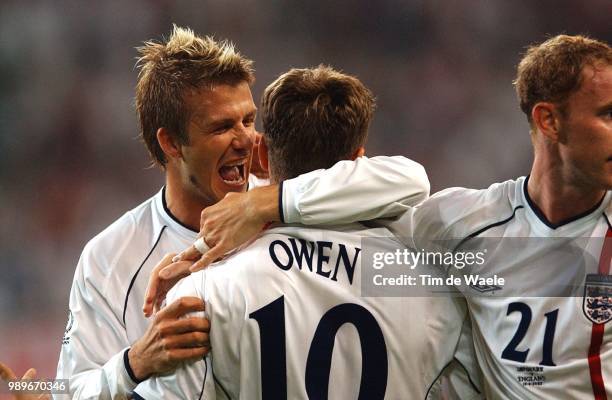 Denmark - England, World Cup 2002 /Joie, Celebration, Vreugde, Owen Michael, Beckham David, Angleterre, United Kingdom, Engeland, Danmark,...